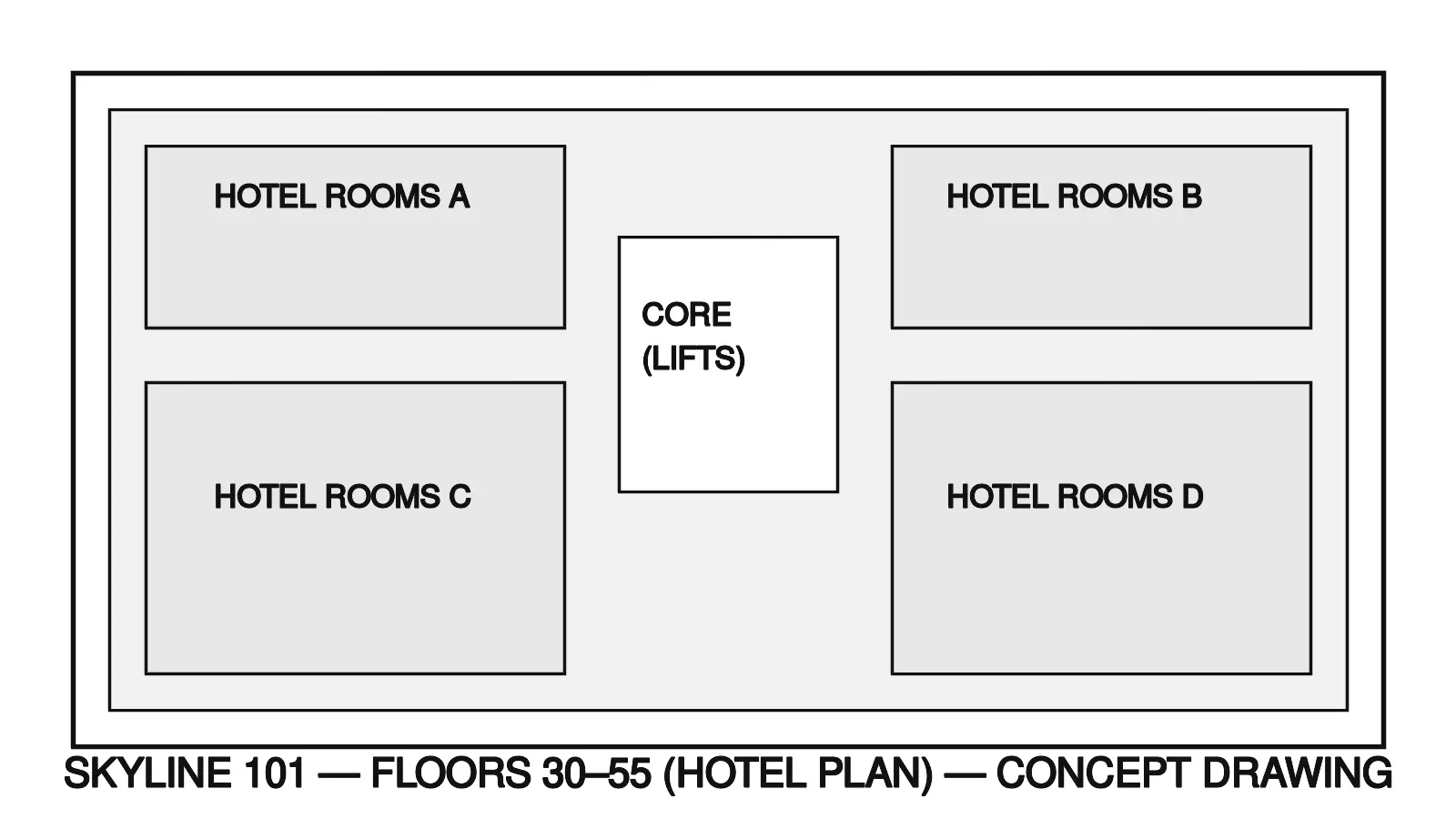 Typical hotel floor plan
